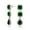 Dark-Green, variant on Womens Timeless Triple Halo Simulated Blue Sapphire CZ Long Statement Chandelier Earrings Cubic Zirconia