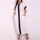 thumbnail image 4 of Vestido de camiseta para mujer Vestido maxi suelto casual de manga corta con cuello en O Romacci Beige S, 4 of 7