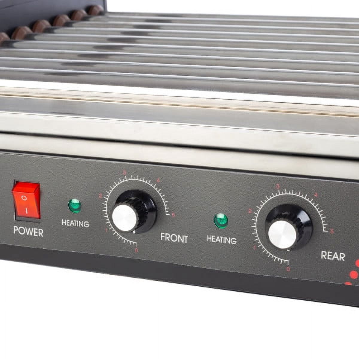 Great Northern Popcorn 9-Roller Hot Dog Grill with Bun Warmer and Cover