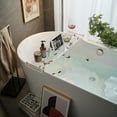 thumbnail image 6 of Acrylic Bathtub Tray Caddy, Clear Bath Shelf Tub Rack with Golden Handle, Luxury Bathroom Organizer Tablet Holder, 6 of 6