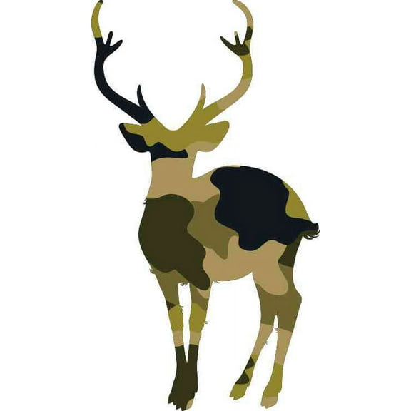 5in x 2.75in Camouflage Deer Sticker Vinyl Animal Hunting Car Stickers