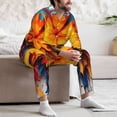 thumbnail image 7 of Naloa Colorful Paint Print Men’s Pajamas Set - Long Sleeve Button Down Sleep Shirt and Pajama Bottoms Sleepwear Set-Small, 7 of 7