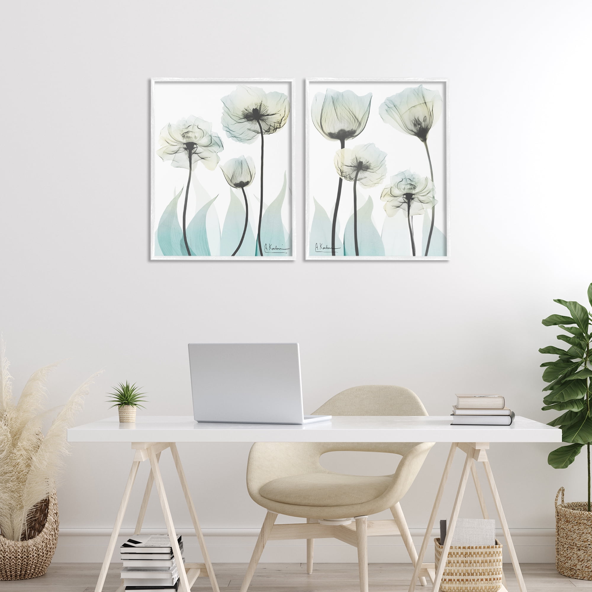Stupell Industries Luxury Of Creation Flowers 2 Piece White Framed Giclee Art Set, design by Albert Koetsier