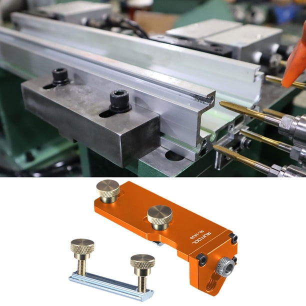 Guía de roscado de perfiles de aluminio Plantilla de perforación de orificios de acceso único Plantilla de espiga profesional Asistente de perforación Naranja