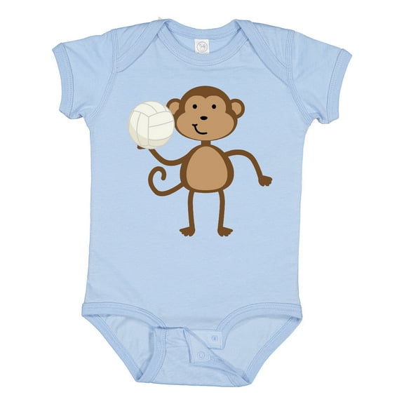 Inktastic Volleyball Monkey Boy Boys Baby Bodysuit