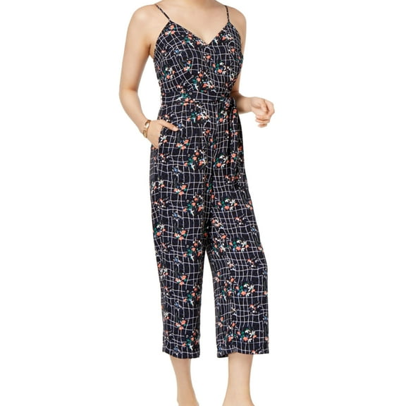 maison Jules Womens Floral Jumpsuit, Blue, 10