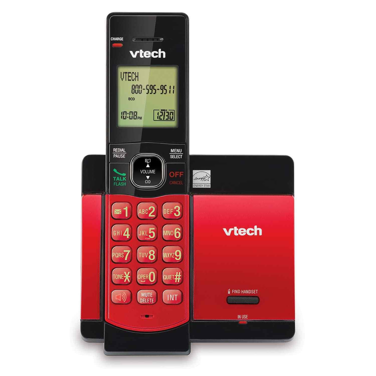 VTech CS5119-16 6.0 Expandable Cordless Phone with Handset, Caller ID,  Handset Speakerphone, Red Quantity