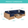 thumbnail image 7 of Best Choice Products 7-Piece Outdoor Modular Patio Conversation Furniture, Wicker Sectional Set - Natural/Navy, 7 of 7