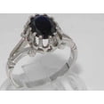 thumbnail image 2 of LBG British Made Spectacular 925 Sterling Silver Natural Sapphire Womens Engagement Ring - 33 size options - Size 10.5, 2 of 7