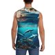 thumbnail image 4 of Balery Hawaiian Ship Dolphin Camisetas sin mangas para hombre, absorbe la humedad y protege contra el mal olor.-XX-Large, 4 of 7