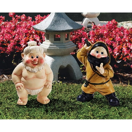 - Design Toscano Far East Garden Fighters Gnome Statue Set: Sumo & Ninja