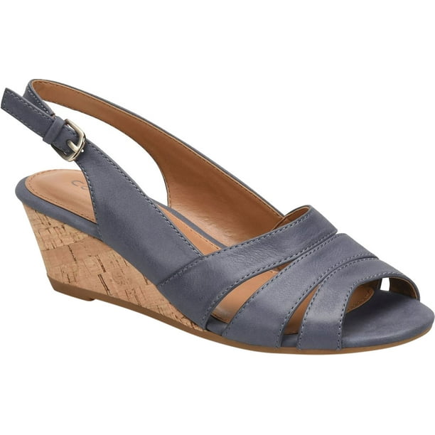 Comfortiva Women's Comfortiva Randi Slingback Wedge Sandal Navy