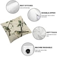 thumbnail image 6 of Acheng Green Sparrow Pillow Covers Pillowcase Invisible Zipper Double Sided Printing Premium Home Decor,for Car Sofa Office Bedroom,Set of 2 White(Two Side Print) 12x12in, 6 of 7