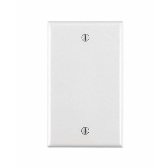 Leviton 002-80714-00W 1-Gang White Thermoplastic Nylon Blank Wallplate, Pack of 10
