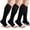 Black, variant on 3 Pairs Open Toe Knee High Socks for Women, Toeless Comfort Support Socks 15-20 MmHg