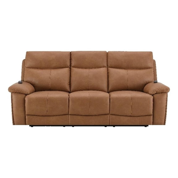ACME Chavis Power Motion Sofa w/USB & Power Headrest in Brown Leather Aire