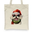 thumbnail image 2 of Hello Winter Bichon Frise Frosty Morning Walk Welcome Snowy Christmas Canvas Tote Bag Bichons Dog Lovers Gifts Idea Reusable Shopping Grocery Bag - 02018, 2 of 5