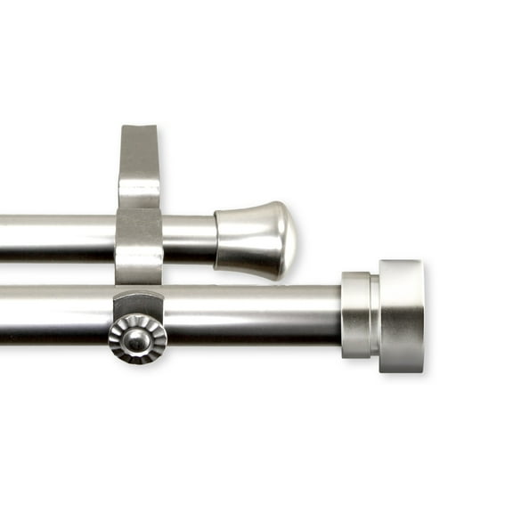 Thornhill Double Curtain Rod 13/16 inch 48-84" - Satin Nickel