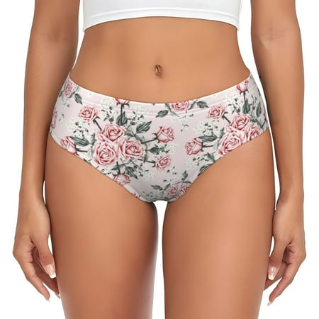 Womens Underwear - Rose Flowers Bouquet No Show Seamless Underwear for Women  Soft Comfort Stretch Women s Panties  Hipster Ladies Panties Bikini Underwear Briefs