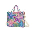 thumbnail image 7 of FORMRS Womens Corduroy Tote Bag Crossbody Shoulder Handbag with Pocket, Gradient Starfish Pattern, 7 of 7
