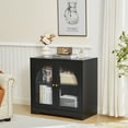 thumbnail image 6 of Wirrytor Accent Cabinets Storage Cabinet with Acrylic Door, Short Floor Wood Sideboard Buffet Cabinet with Display Adjustable Shelve for Living Room(Black), 6 of 8