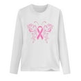 thumbnail image 3 of Jsaierl Womens Pink Ribbon Graphic Shirts Breast Cancer Awareness Tops 2024 Fall Long Sleeve Crewneck Pullover Fight Cancer Blouses, 3 of 3