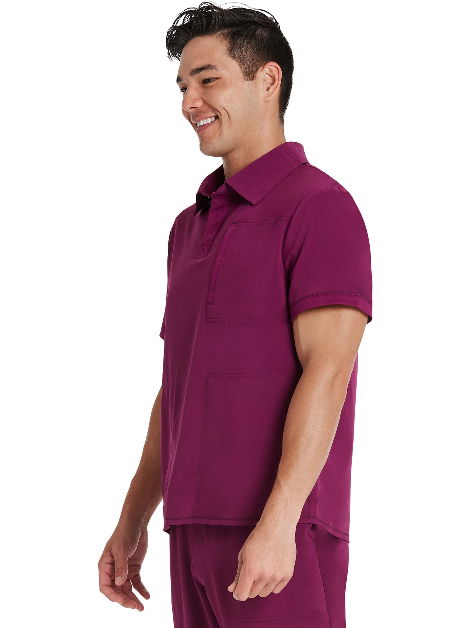 Scrubstar Men's Premium Performance Stretch Polo Scrub Top, Sizes XS-3XL