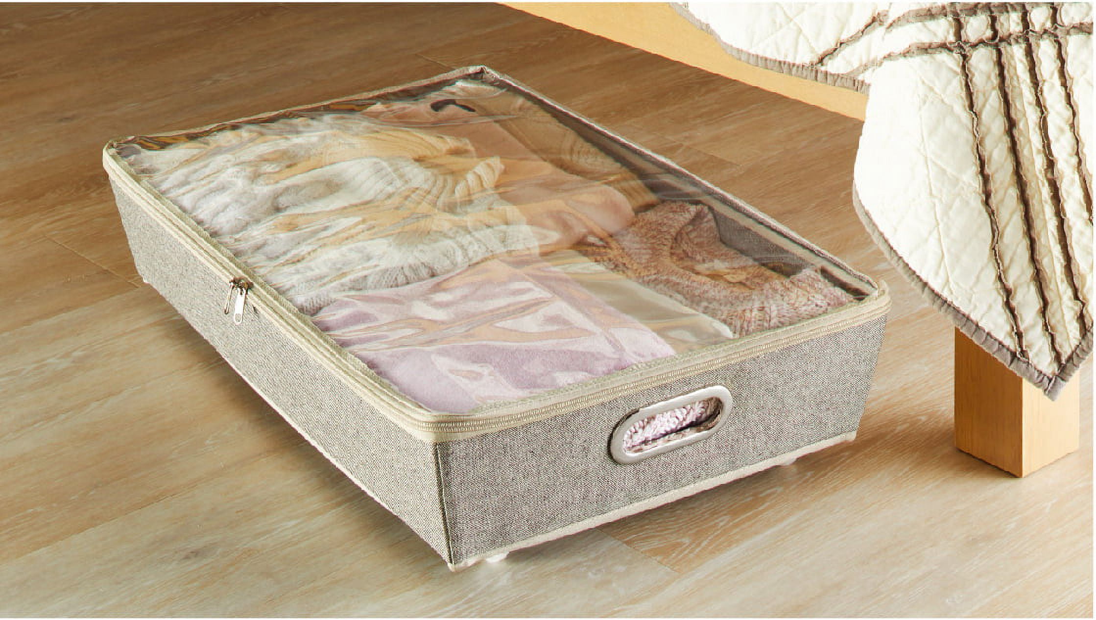Better Homes & Gardens Charleston Collection Grey Rolling Underbed Storage Organizer
