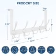 thumbnail image 2 of HOMLUX 2 Pack Over the Door Hooks, 5-Hook Heavy-Duty Metal Coat Rack for Jackets, Hats, Towels, and Bags, for Bathroom, Bedroom, or Dorm, 2 of 7