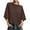 #2 Brown, variant on VDJ Womens 3/4 Sleeve Tops Oversize Casual Crewneck Sweaters Comfort Lightweight Solid Knit Shirts Cropped Clothes Size L
