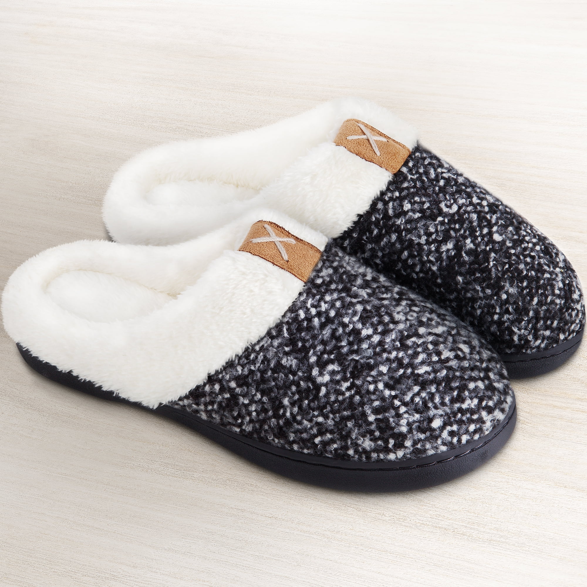 US Women Comfortable Cotton Knit Anti-slip Home Slipper Washable Warm Shoes US