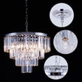 thumbnail image 3 of KPIBEST 20 inch modern 4-layer crystal chandelier, 6-light living room chrome crystal chandelier suitable for dining room, foyer, kitchen and bedroom, 3 of 13