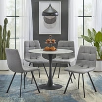TMS Rho 5-piece Round Dining Set, White and Gray