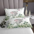 thumbnail image 3 of Cartoon Elephant Twin Quilt Set Woodland Wildlife Coverlet Set, Spring Plant Bedding Set Eucalyptus Leaf Bedspread Set, Jungle Animal Theme Bed Quilt Room Decor, 3 of 5