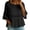 Black, variant on MHOSTAFH Summer Crewneck Tops for Women Loos Fit 3/4 Sleeve Blouse Casual Spring Outfits for Women 2026