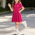 thumbnail image 4 of Antinious Girls Check Collar Short Sleeve School Uniform Casual Trendy Wear Dress, 4 of 5