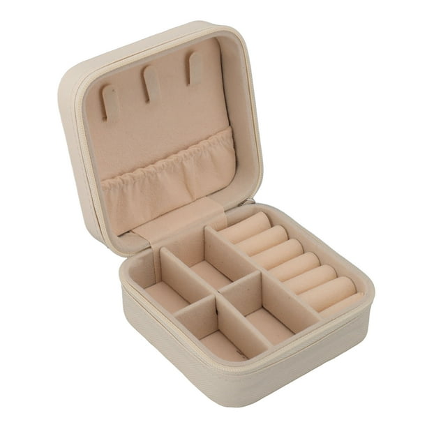 Joyero Pequeño, Estuche De Joyería De Viaje Exquisito Impermeable De Cuero PU Portátil Para Vacaciones Para Viajes De Negocios