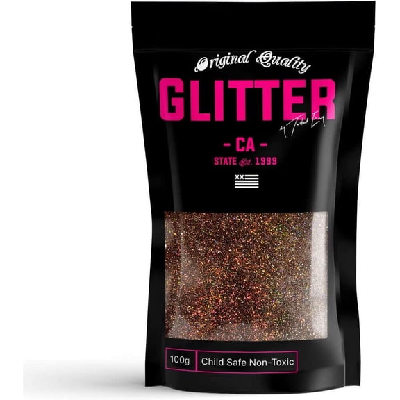 Coffee Holographic Premium Glitter Multi Purpose Dust Powder 100g / 3.5oz for use with Arts & Crafts Wine Glass Decoration Weddings Cards Flowers Cosmetic Face Body Nails