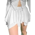 thumbnail image 2 of Coduop Women's Summer Pleated Skater Skirt Low Waist Irregular A-Line Mini Skirt, 2 of 7
