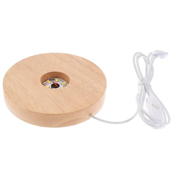 ibasenice Wood LED Base Light for Glass and Crystal Display with Color Changing Lights