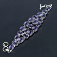 thumbnail image 3 of 925 Sterling Silver Purple Amethyst Gemstone Handmade Jewelry Bracelet Size-8", 3 of 4