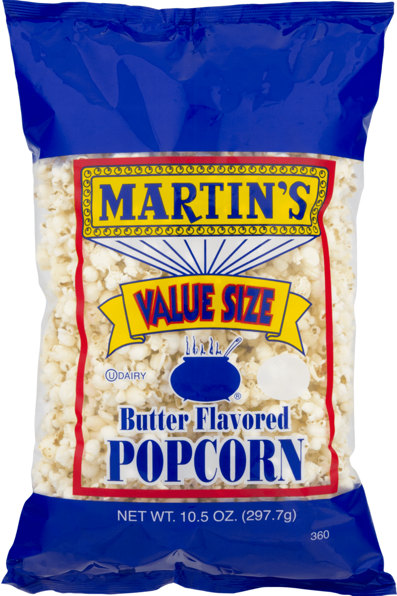 Martin's Butter Flavored Popcorn 10.5 oz. Value Size Bag (4 Bags