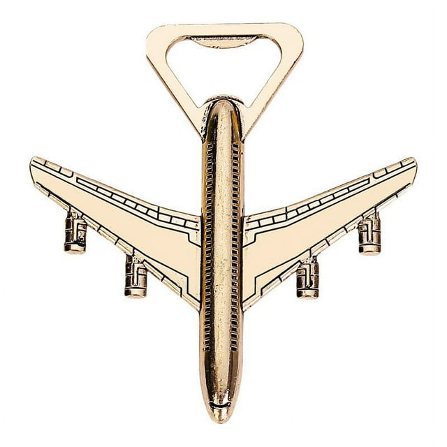 Basdi Creative Bottle Opener, Bottle Opener - Alloy Airplane Beer Opener in Gift Box | Creative Design, Durable, Perfect Pilot Gift for Travel Enthusiasts and Veterans, Gift Box Opener, Gold