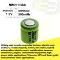 thumbnail image 5 of 10x 1/3AA  1.2V Flat top Rechargeable Battery for Solar Lights, Remotes,Telecoms, 5 of 7