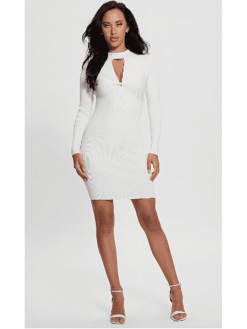 Guess WHITE Women's Cut-Out Mini Sweater Dress, US Large - Walmart.com