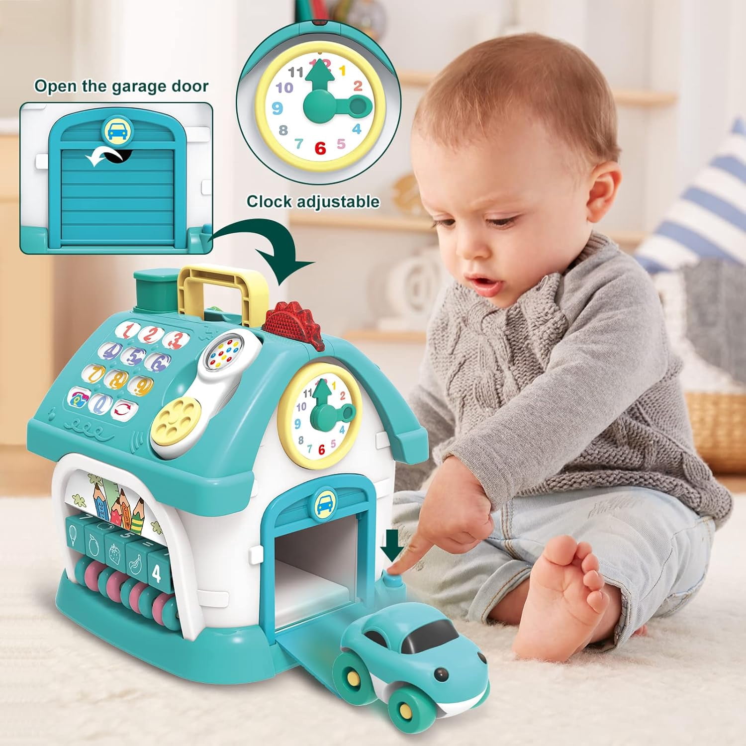 Montessori Musical Activity Cube for 1-3 Year Olds - 8-in-1 Educational Baby Toy with Lights, Sounds & Piano, First Birthday Gift for Toddlers Boys Girls