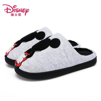 Nuevas pantuflas de algodón con dibujos animados de Disney para niños, antideslizantes, más terciopelo, gruesas y cálidas, de algodón para el hogar, slippers40-41-Insole 25cm Gao Jinjia LED
