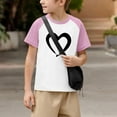 thumbnail image 5 of hengsof Children and Girls Clothing Love Printed Short Sleeve Round Neck Tops Color Block Tops, 5 of 8