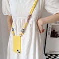 thumbnail image 3 of Silicone iPhone Case with Phone Lanyard, Long Crossbody Strap, Universal Lanyard Neck Strap Protective Case Cover (Yellow, iPhone 13 Pro), 3 of 12