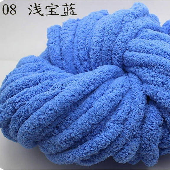 Namzi 500g Chenille Yarn Chunky Blanket Yarn, Soft Wool Crochet Yarn for Crafts, Extra Thick for Blankets Beginners,Blue